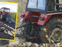 Rolnik zaorał wyremontowaną drogę w Gliwicach. Nagranie wzburzyło internautów
