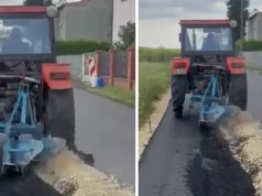 Rolnik zaorał świeży asfalt. Mieszkańcy czekali na ten remont od lat