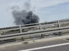 Groźny pożar samochodu pod Rzeszowem! Płonący pojazd na łączniku S19 i A4 w Terliczce