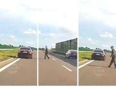 Szokujące nagranie z drogi. Starszy pan z laską wyszedł na ekspresówkę