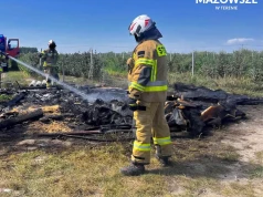 Dym widoczny z kilku kilometrów. Mieszkańcy alarmowali o wybuchu w sadzie pod Grójcem