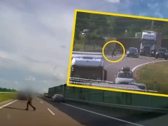 Pieszy z laską biegał między samochodami na drodze S17. O włos od tragedii