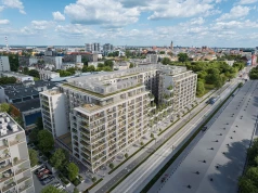 Nowoczesne osiedle mieszkaniowe z ogrodem na elewacji w centrum Wrocławia