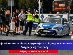 Policja udaremniła nielegalny przejazd hulajnóg w Rzeszowie. Posypały się mandaty