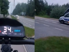 Młody próbował jazdy na jednym kole. Gdy zobaczył radiowóz, zaczął uciekać i schował się w krzaki