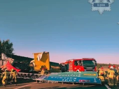 A1 w Żorach zablokowana w kierunku Łodzi. Ciężarówka wypadła z drogi
