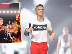 "Moja mama cię kocha" — napisała na plakacie. Chwilę później Robbie Williams zszedł ze sceny