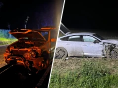 Kolizja z udziałem dwóch samochodów