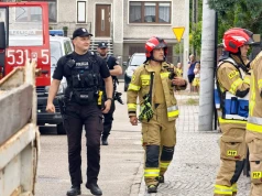 Dym i huk na Nowej Krępie. Strażacy przyjechali, a na posesji… samochodowe „skarby”
