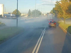 Azotowa „mgła” na ul. Towarowej w Świdnicy