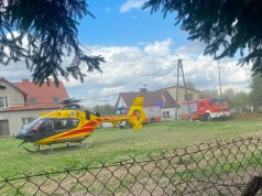 Groźny wypadek podczas prac w Lotyniu. Na miejscu lądował śmigłowiec LPR