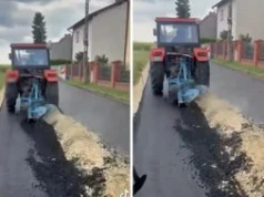 Rolnik z Gliwic przyznaje, że zniszczył asfalt. "To moja własność"