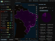 Dane o nocnym oświetleniu Brazylii opracowane na PG włączone do MapBiomas