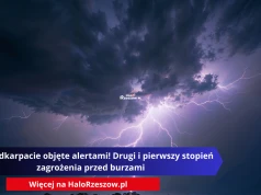 Całe Podkarpacie objęte alertami! Drugi i pierwszy stopień zagrożenia przed burzami