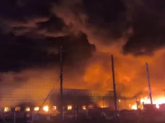 Ogromny pożar w strefie przemysłowej pod Sankt Petersburgiem. Ogień strawił magazyny