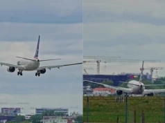 Nieudana próba lądowania na warszawskim lotnisku. Na nagraniu widać, że pilot musiał podjąć szybką decyzję