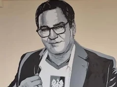 Mural Jana Urbana w Jaworznie. Powstał w jego dawnej szkole