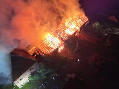 Pożar stodoły w miejscowości Trzaski