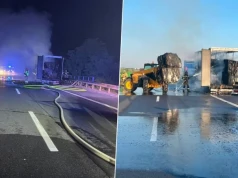 Pożar naczepy z makulaturą na A4. Autostrada zablokowana na wiele godzin