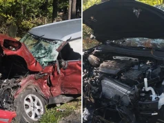 Groźny wypadek w Żerominie. Zderzenie dwóch samochodów, dwie osoby poszkodowane