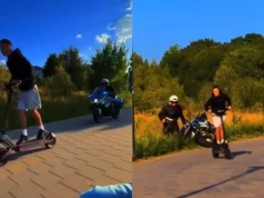 Rzucił motocykl i biegł za hulajnogą. Nietypowy pościg policjanta zakończony ucieczką