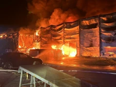 Pożar hali z zabawkami w Gdyni