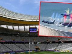 Samoloty przeleciały tuż nad stadionem. Nagrania wywołały burzę