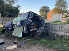 Samochód roztrzaskał się o drzewo. Kierowca cudem przeżył (ZDJĘCIA)