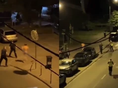 Kompletnie nagi Ukrainiec kontra czterech policjantów. Nagrania mieszkańców w nocnej interwencji w Katowicach