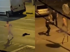 Nagi Ukrainiec biegał pod komisariatem w Katowicach. Kilku policjantów nie potrafiło go obezwładnić