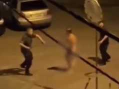 Goły Ukrainiec biegał po polskim mieście