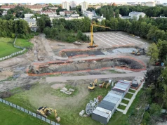 Ciężki sprzęt opanował dawny stadion. Wielka inwestycja przy al. Sybiraków nabiera tempa