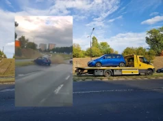Popadało, a on przesadził z prędkością. Chevrolet wypadł z drogi na zakręcie, wszystko nagrała kamera