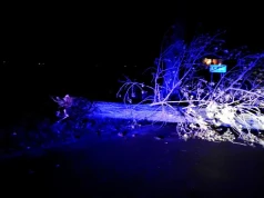 Pożar na polu. Obok poszkodowany mężczyzna. Po chwili skutki wichury