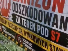Protest na DK7 w Sadowej. Mieszkańcy Łomianek walczą o wyższe odszkodowania za działki pod S7
