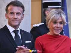 Emmanuel Macron z żoną na szczycie Lumière. Brigitte zadała szyku w czerwonej sukni