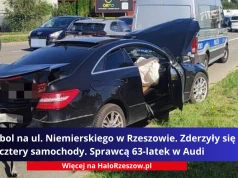Karambol na ul. Niemierskiego w Rzeszowie. Zderzyły się cztery samochody. Sprawcą 63-latek w Audi