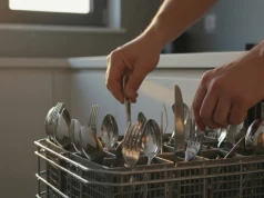 Wrzuć kulkę folii aluminiowej do zmywarki. Sztućce po myciu mogą wyglądać zupełnie inaczej