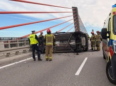 Wypadek na moście przy Kwidzynie. DK90 zablokowana