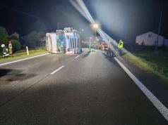 Poważne utrudnienia na DK50. Przewróciła się cysterna z asfaltem