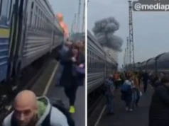 To nie było jedyne uderzenie. Trafiony pociąg relacji Kijów-Warszawa