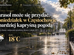 Parasol może się przydać. Poniedziałek w Częstochowie z bardziej kapryśną pogodą!