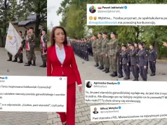 Starosta-imperatorka z PiS krytykowana za nieco zbyt pompatyczne przywitanie uczniów klas mundurowych