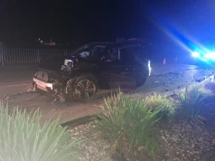 Prawie 2 promile i czworo pasażerów. Audi uderzyło w drzewo, samochód sam wezwał policję