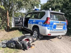 Wschowa. Szalona ucieczka „zakazowca” na skuterze. Na koniec przewrócił się