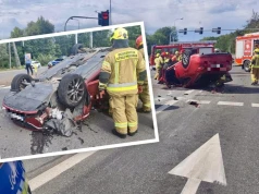 Dachowanie w Otmuchowie i zderzenie trzech ciężarówek na A4. Seria wypadków na Opolszczyźnie