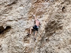Maciek Oleksy prowadzi „Goat Father” 8b+, swoją najtrudniejszą drogę
