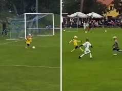 Złapał piłkę i ruszył jak Messi. 8-letni bramkarz zrobił show