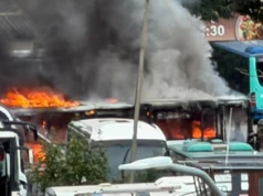 Wielki pożar w bazie PKS w Szczecinie. Dwa autobusy stanęły w ogniu