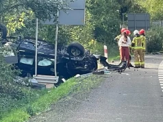 Poważny wypadek na ulicy Sobieskiego w Jeleniej Górze. Droga w kierunku Zgorzelca zablokowana
